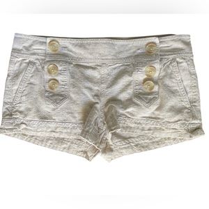 Express linen blend 3 button sailor short shorts - size 2